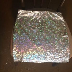 Silver Metalic Shimmer Bodycon Skirt